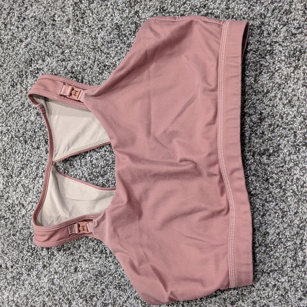 Senita Athletics Rose Blush Nursing Sports Bra with Clip Front